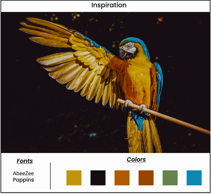 the PixelParrot inspiration photo of Tulo with colors and font choices