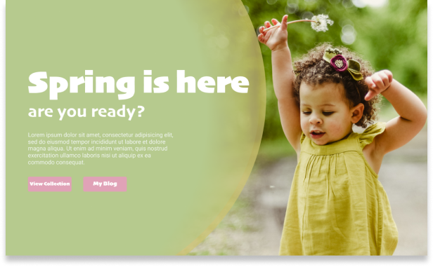 Landing page Spring is here child